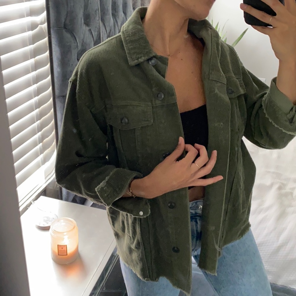 Zara Green Corduroy Jacket